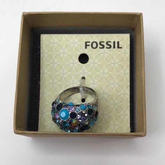 FOSSIL Silver Combo Ring Size 8 - Picture 2 of 5
